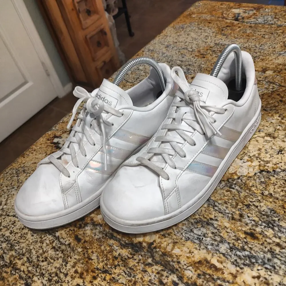 Adidas White An Silver Sneakers Size 10 EE9689